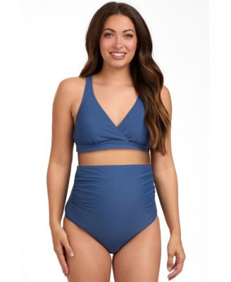 Maternity Blue High Waist Bikini Set