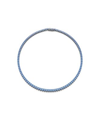 Swarovski Ruthenium-Plated Matrix Tennis Necklace - Ruthenium/Navy
