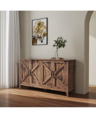 Sideboard Storage Cabinet Kitchen Cabinet with 4 Doors and 4 open shelves