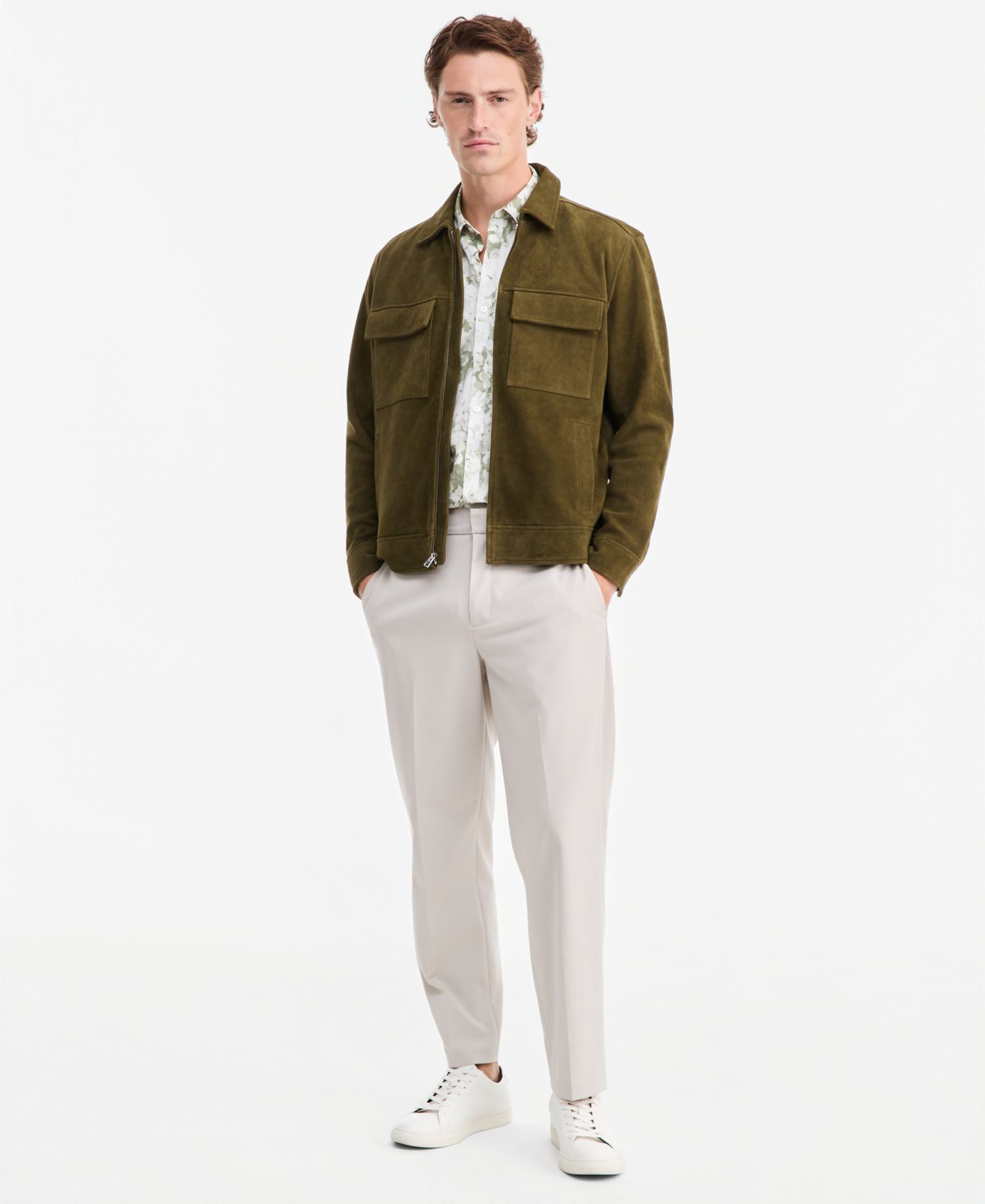 Men's Two Pocket Suede Jacket, Macy's Exclusive
