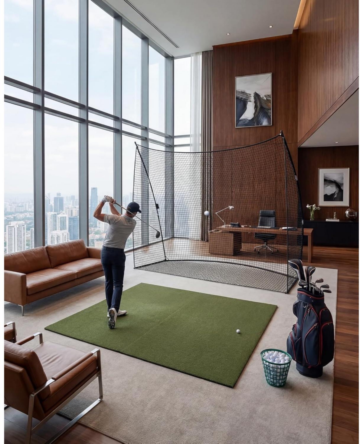 Xo 10 Ft Golf Hitting Net, Portable Golf Practice Net with Carry Bag and Stakes, Backyard Driving Training Equipment