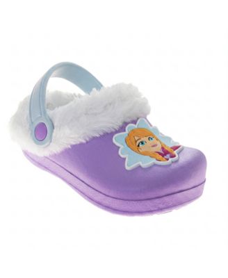 Girls' Frozen Anna and Elsa Clogs Fuzzy, Fleece Lined, and Warm Garden Shoes