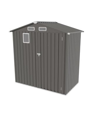Outdoor Metal Storage Shed With Window, Lockable Door, Compact Garden Tool Shed