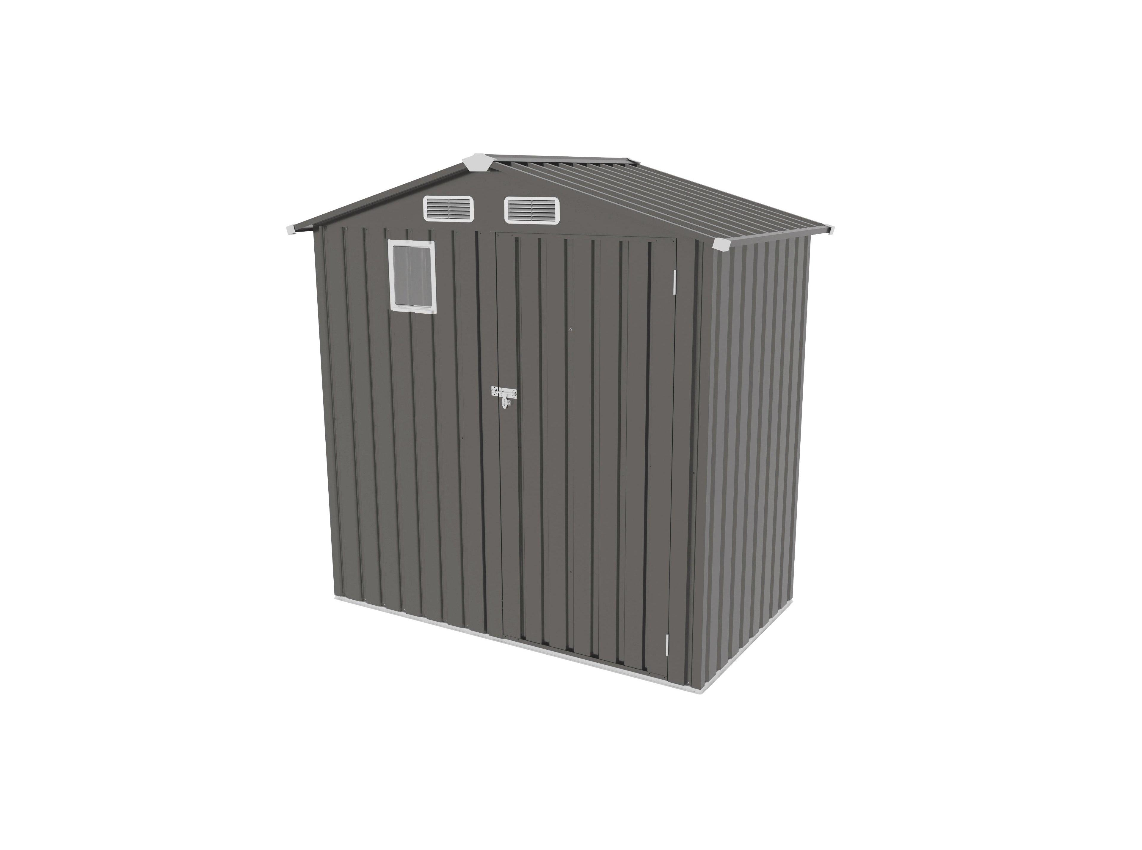 Mondawe Outdoor Metal Storage Shed With Window, Lockable Door, Compact Garden Tool Shed