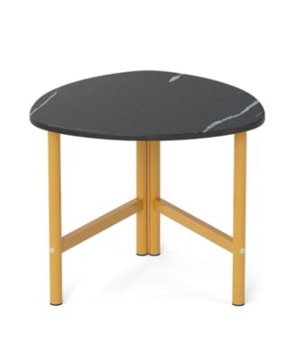 Industrial Triangle Coffee Table with Metal Frame