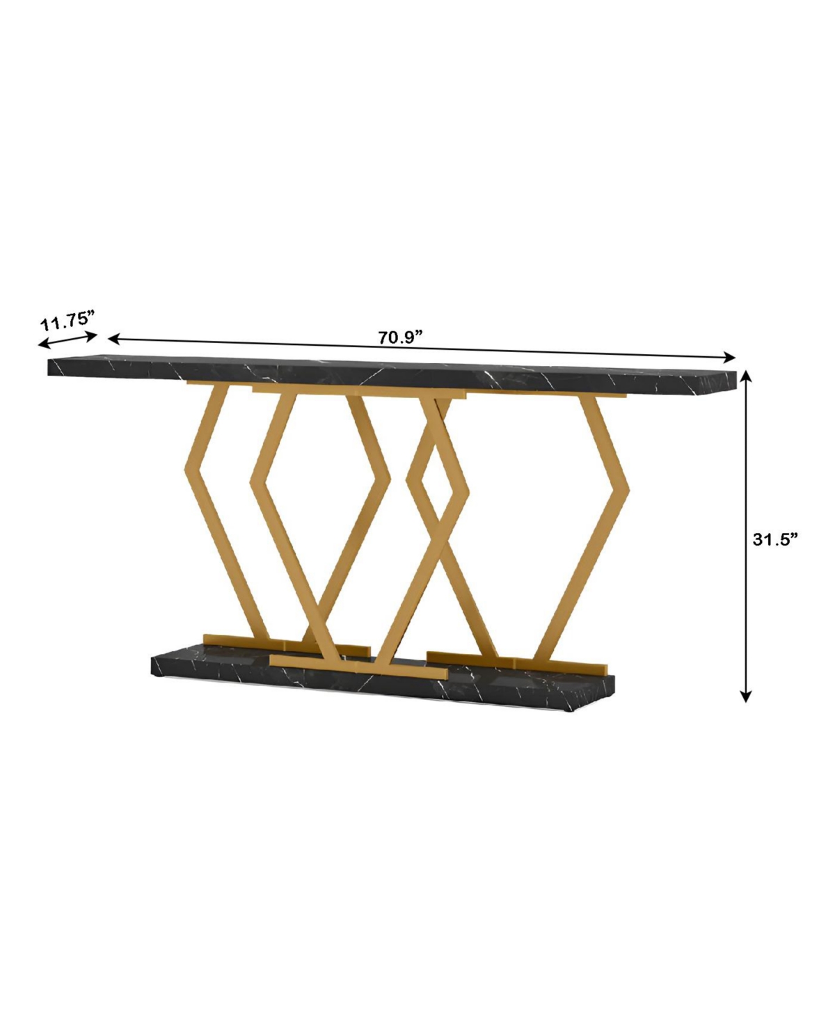 Slickblue Modern Entryway Console Table with Faux Marble Surface for Behind Sofa Use