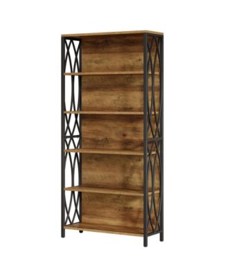 70.87 Inch Industrial Bookcase with 6 Tier Storage Shelves
