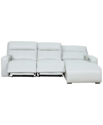 Zackary 3-Piece Leather Chaise Sofa with 2 Power Motion