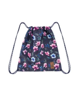 Little Girl Floral Practical Lightweight Everyday Drawstring Bag