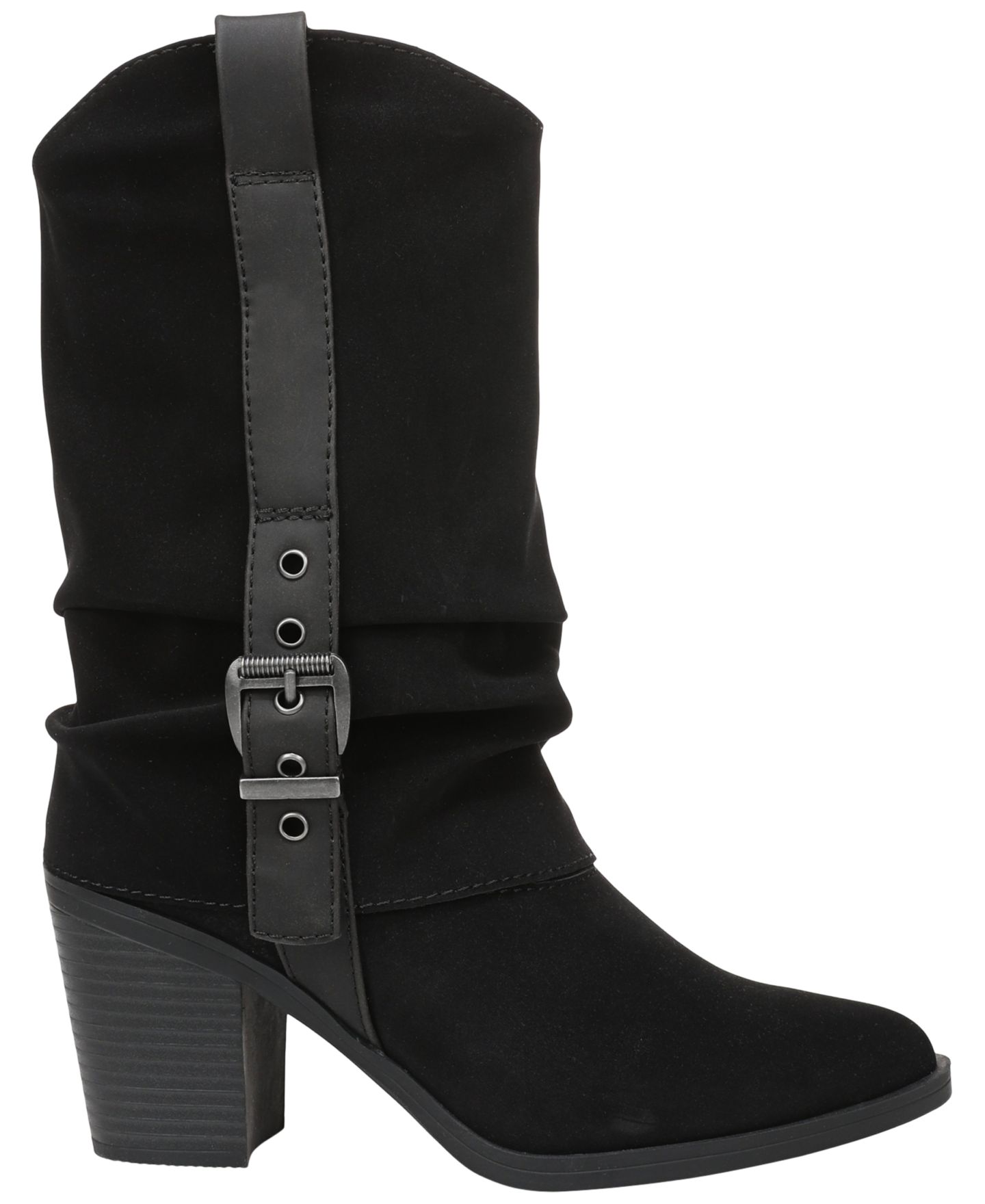 Женские ботинки Blowfish Malibu Carter Zip Tall, цвет: Чёрный искусственный замшевый — фото 2