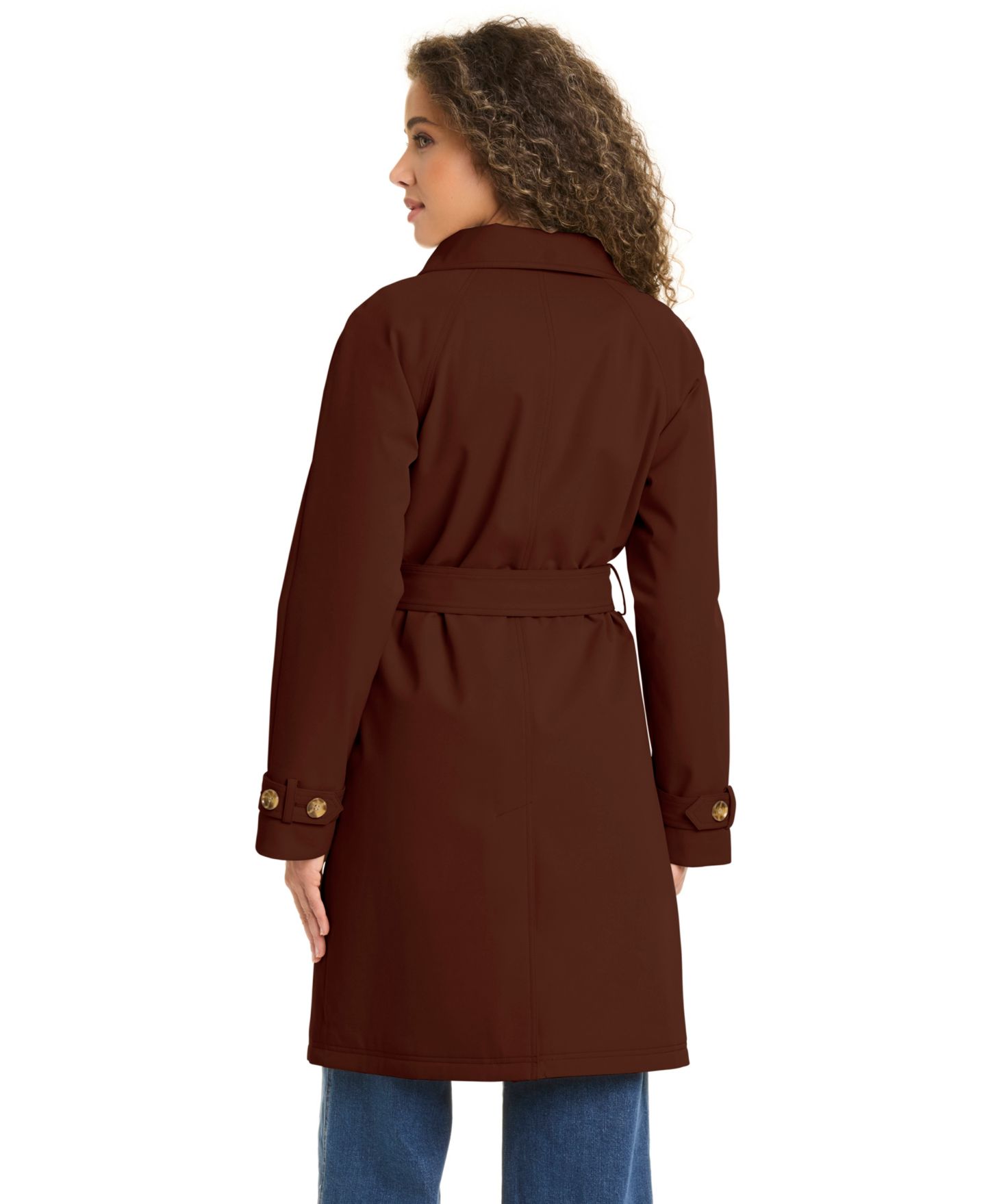 Женское пальто kate spade new york Funnel Neck Trench Coat, цвет: Шоколадный вишнёвый — фото 5