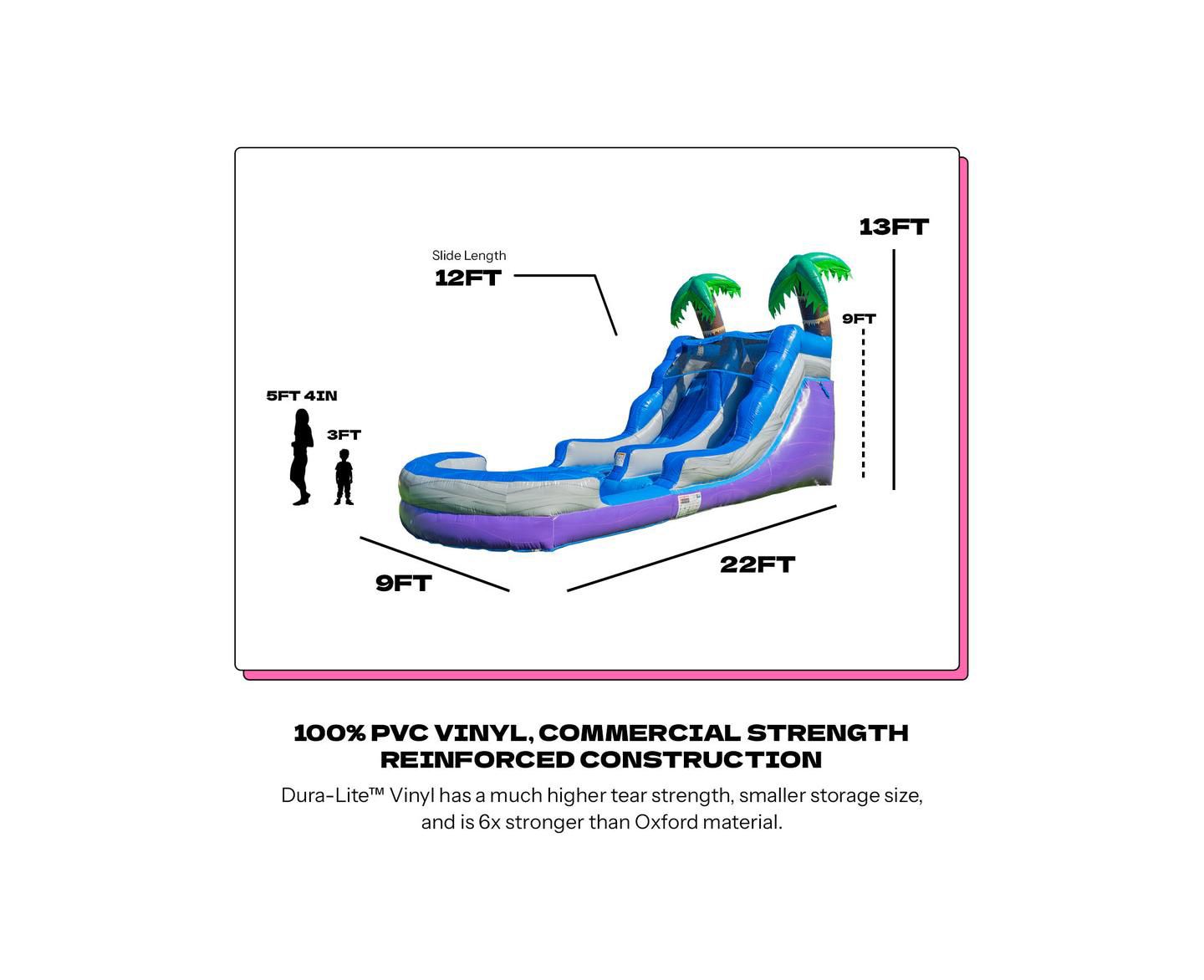 Детская игрушка POP JUMP Tropical 23' Waterslide with Pool, цвет: Разноцветный — фото 3