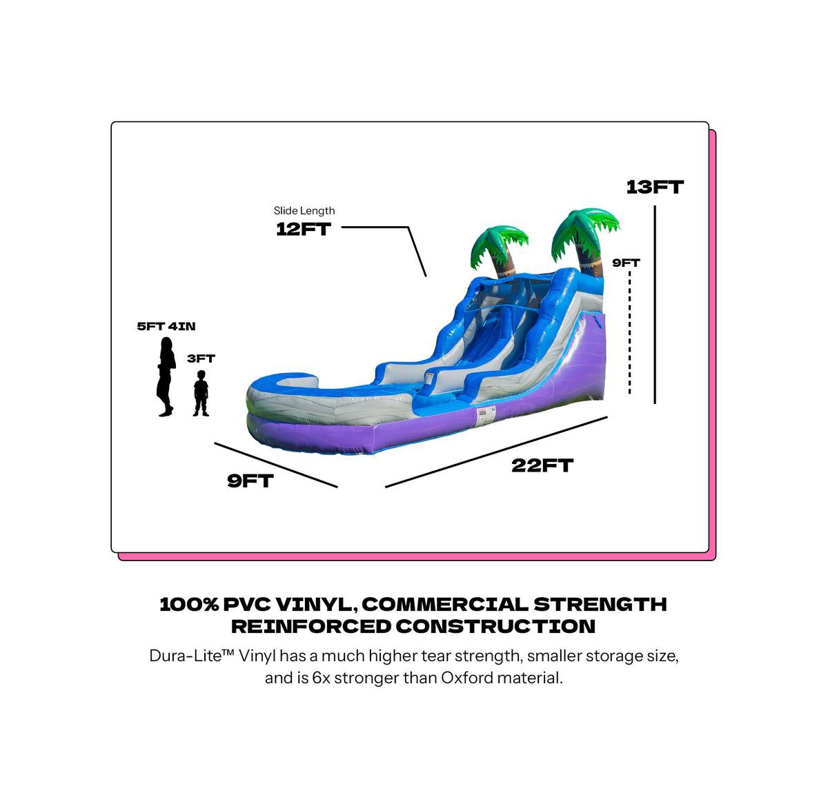 Pop Jump Tropical 23' Waterslide with Pool
