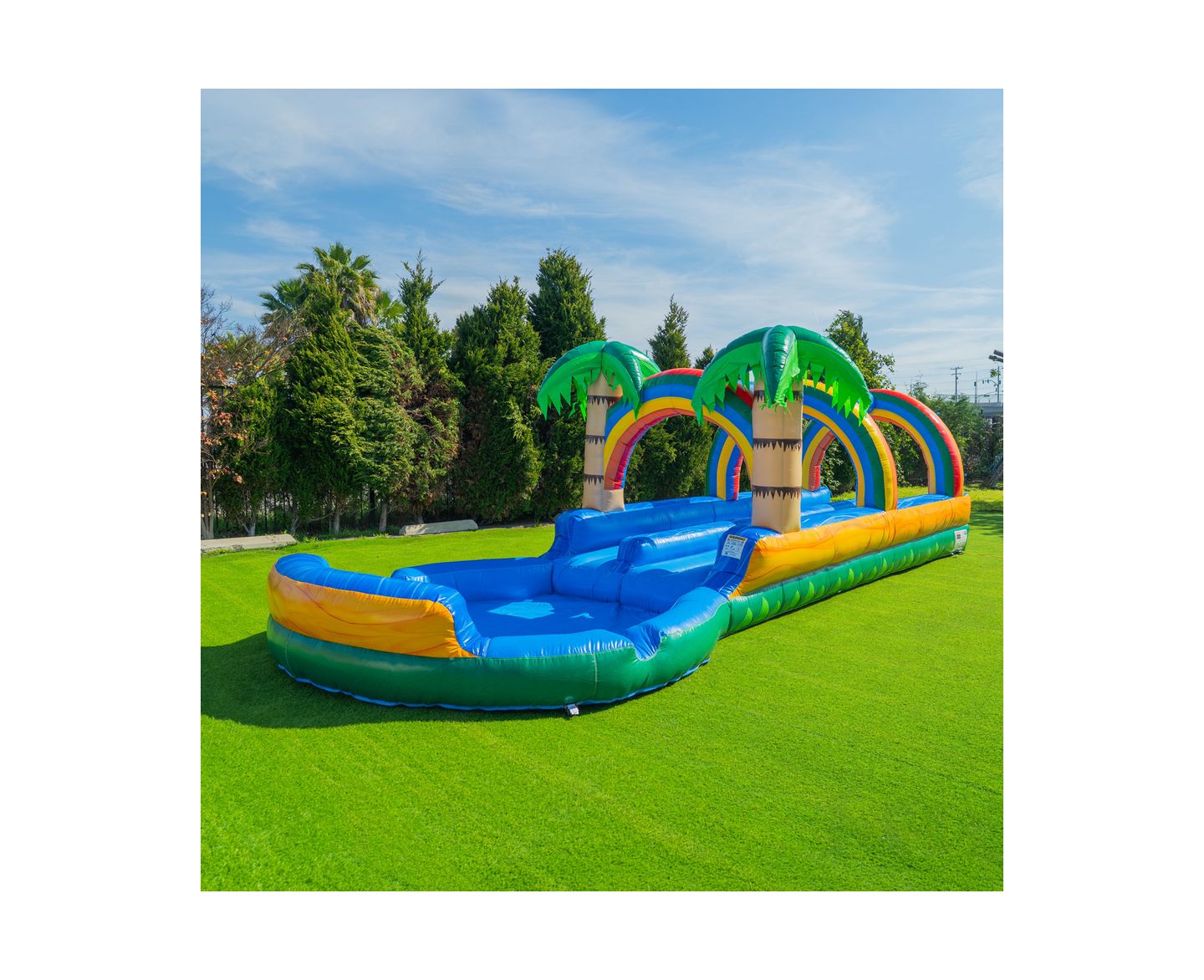 Детская игрушка POP JUMP Tropical 27' Dual Lane Slip N Slide With Pool, цвет: Разноцветный — фото 1