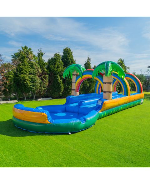 Детская игрушка POP JUMP Tropical 27' Dual Lane Slip N Slide With Pool, цвет: Разноцветный