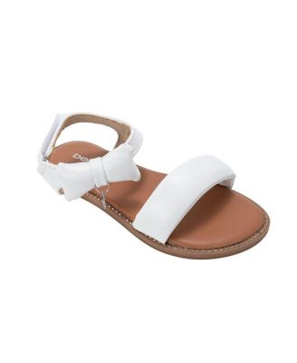 Little Girls Girl's  Fashion Sandals - Dressy Shoes with Puffy Bow and Hanging Logo Charm