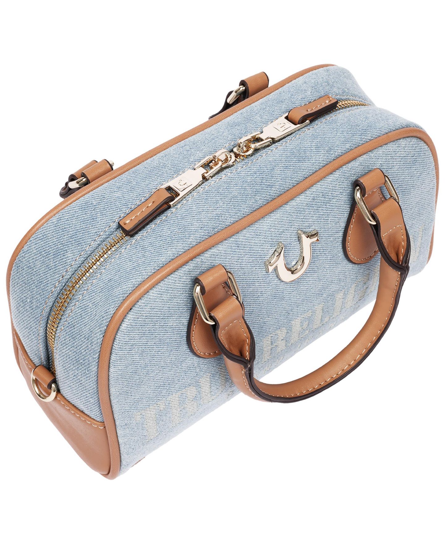 Женская сумка True Religion Denim Logo Mini Satchel Crossbody, цвет: Джинсовый — фото 5