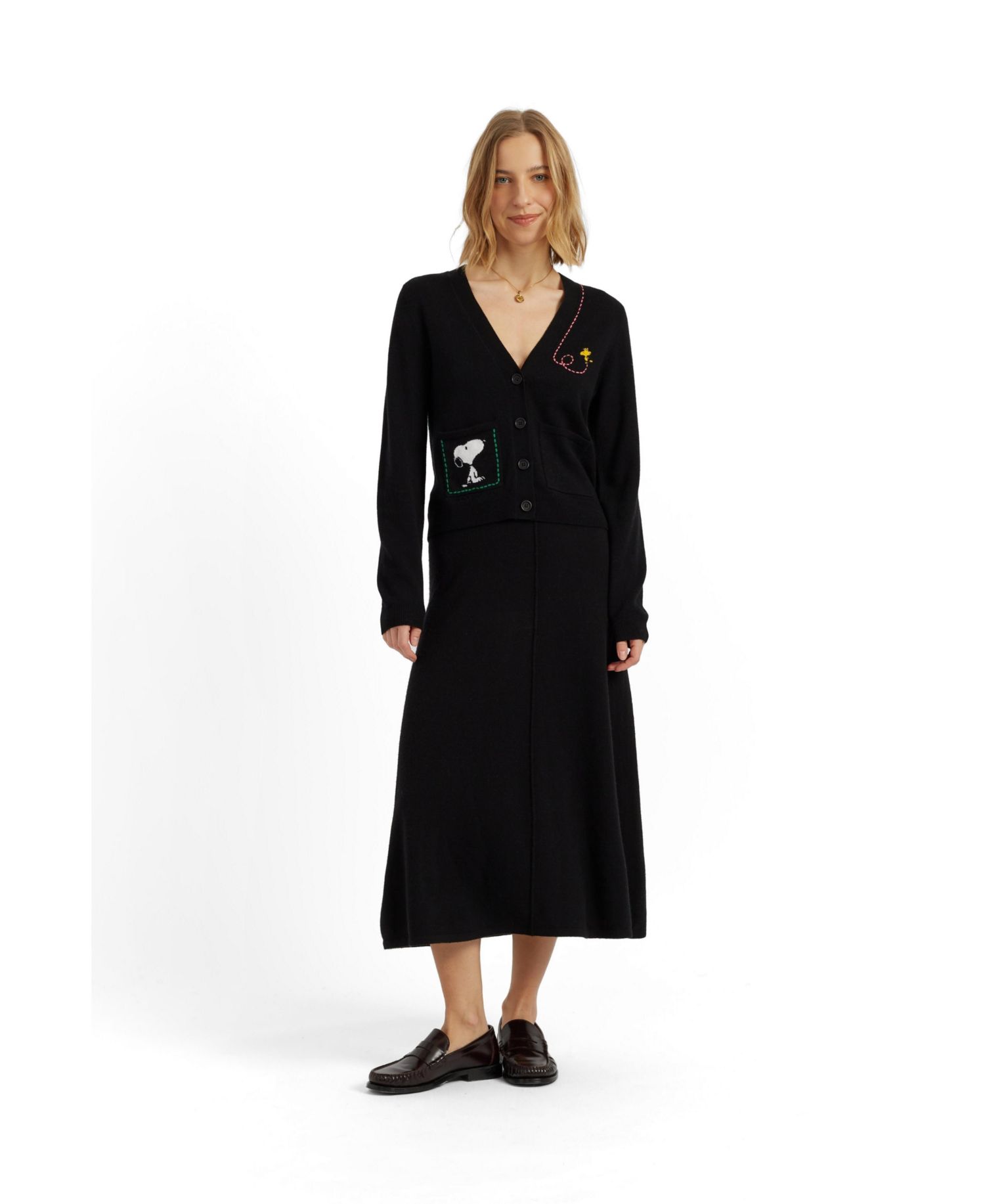 Women's Wool-Cashmere Snoopy Pocket Cardigan