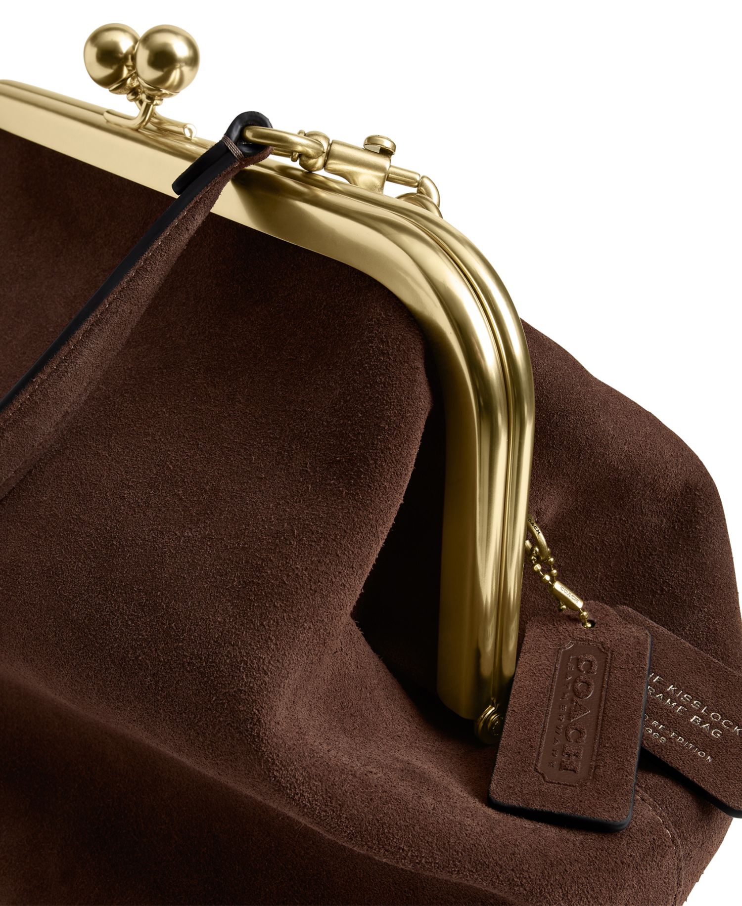 Kisslock Medium Suede Frame Bag 27