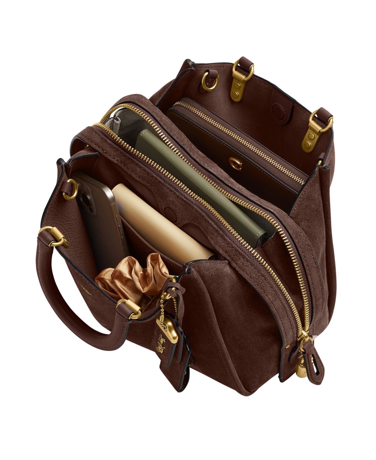 Rogue Medium Suede Satchel Handbag 31