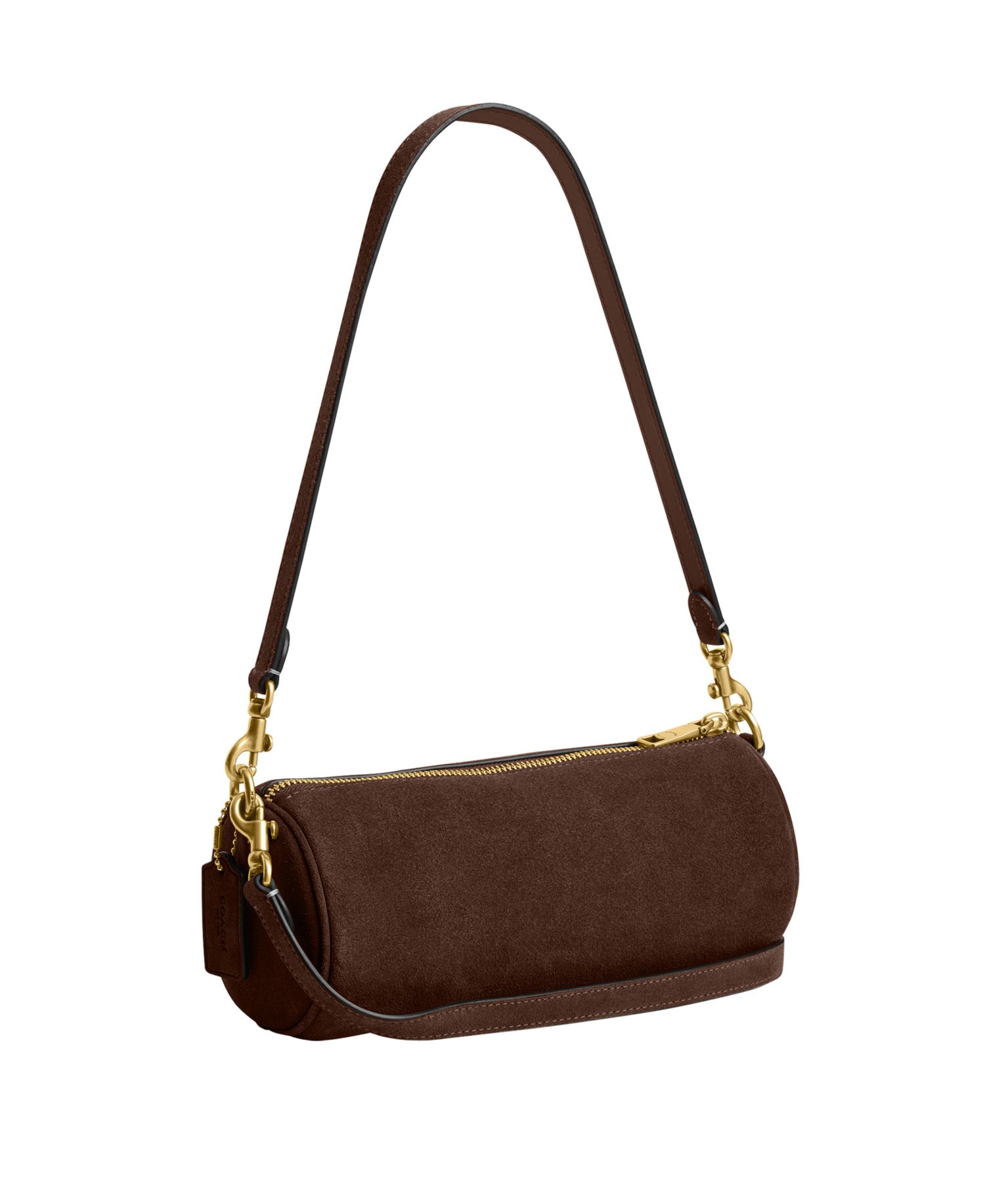 Barrel Small Suede Slim Shoulder Bag