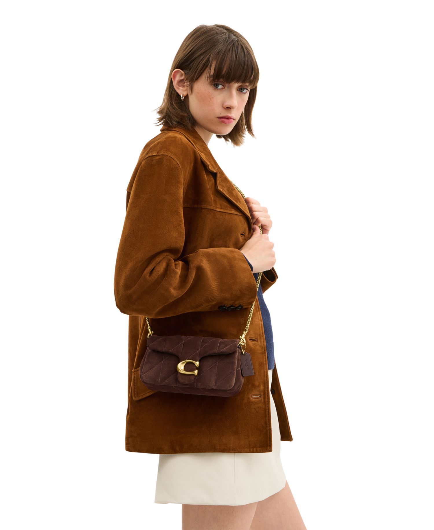 Quilted Tabby Mini Suede Crossbody Bag 19