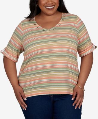 Plus Size Printed Short-Sleeve Top