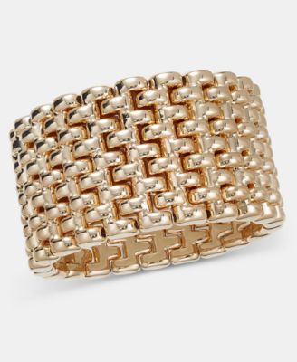 Woven Metal Bold Stretch Bracelet