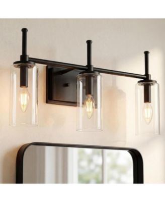 3-Light Bathroom Vanity Light Fixture, Modern  Wall Sconce with Clear Glass Shades.Industrial Vanity Lighting for Bathroom(E12 Base)