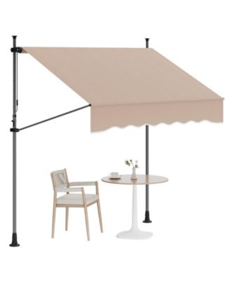  Outdoor Sunshade Shelter, Manual Patio Retractable Awning, UV Protection for Backyard Garden