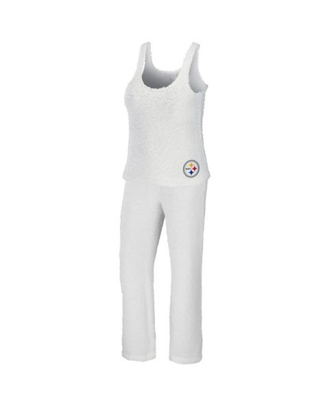 Женский комплект WEAR by Erin Andrews Women's 2-Piece Cream Pittsburgh Steelers Plus Size Cozy Scoop Neck Tank Top & Pants Set