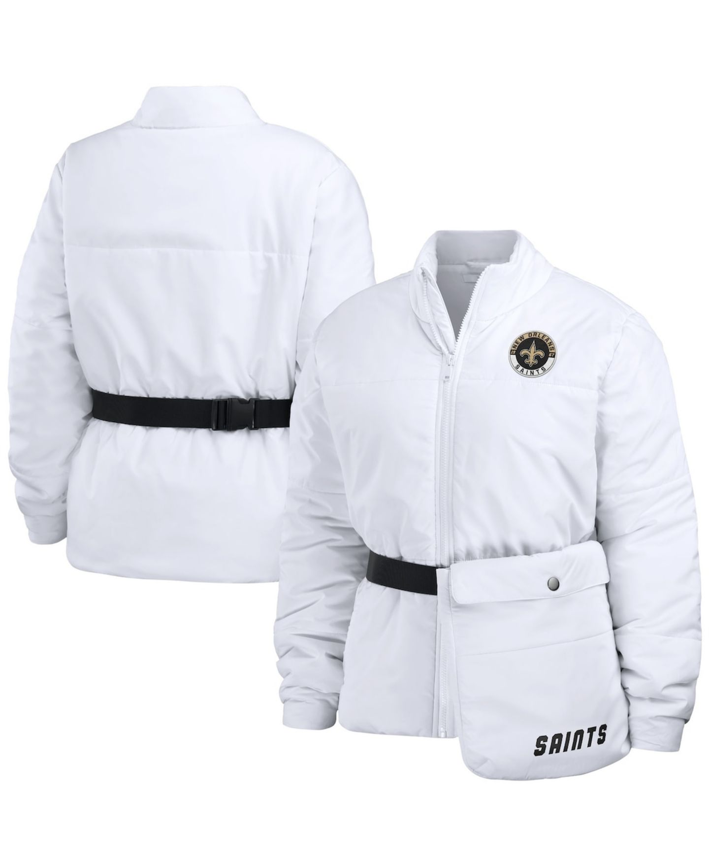 Женская куртка WEAR by Erin Andrews White New Orleans Saints Packaway Full-Zip Puffer — фото 1