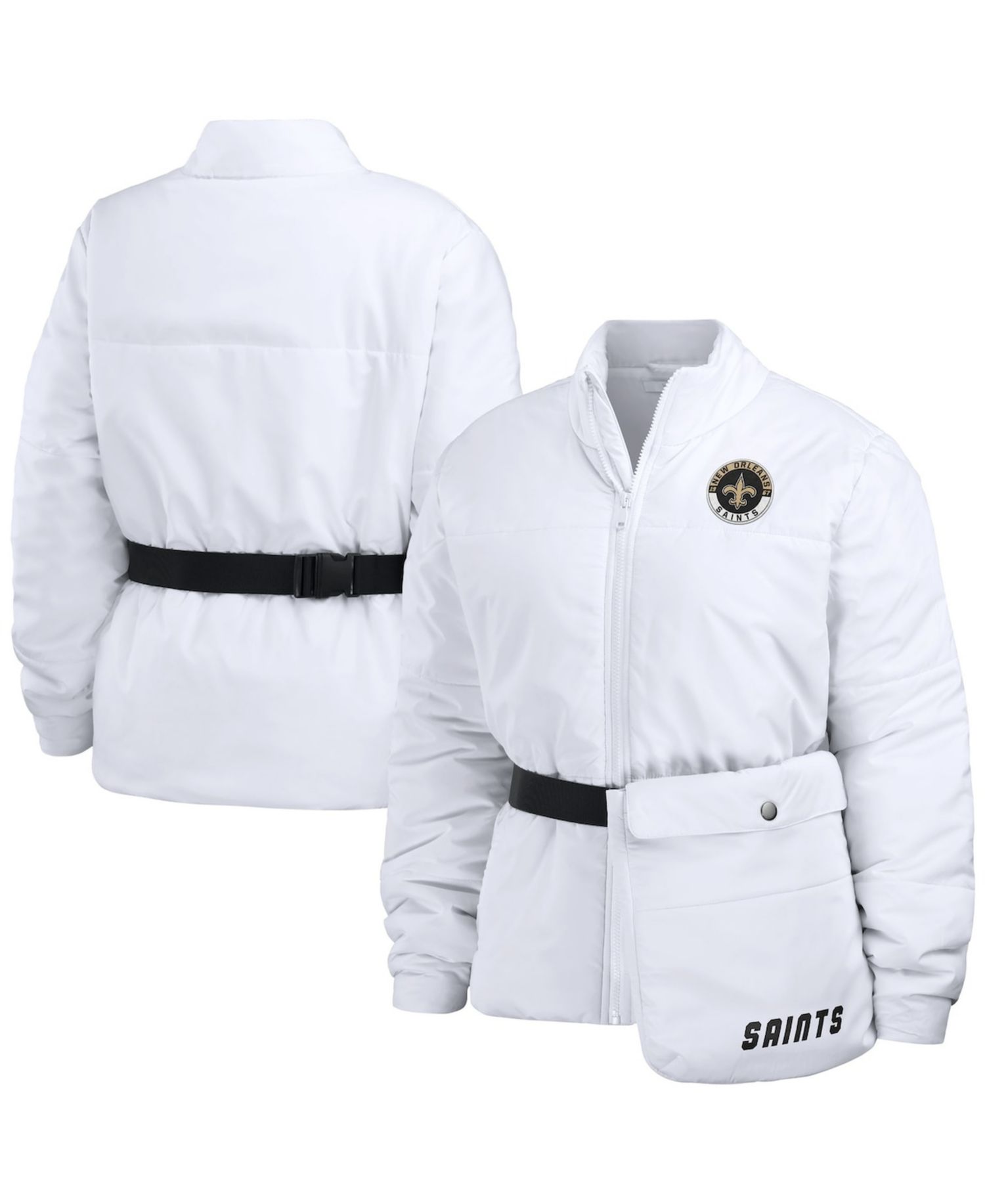 Women's White New Orleans Saints Packaway Full-Zip Puffer Jacket