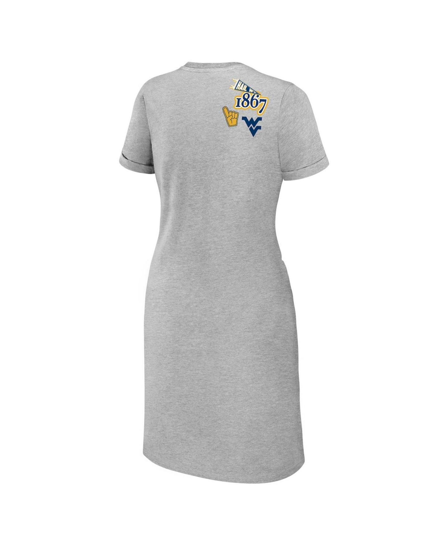 Женское платье WEAR by Erin Andrews Heather Gray West Virginia Mountaineers Knotted T-Shirt — фото 3
