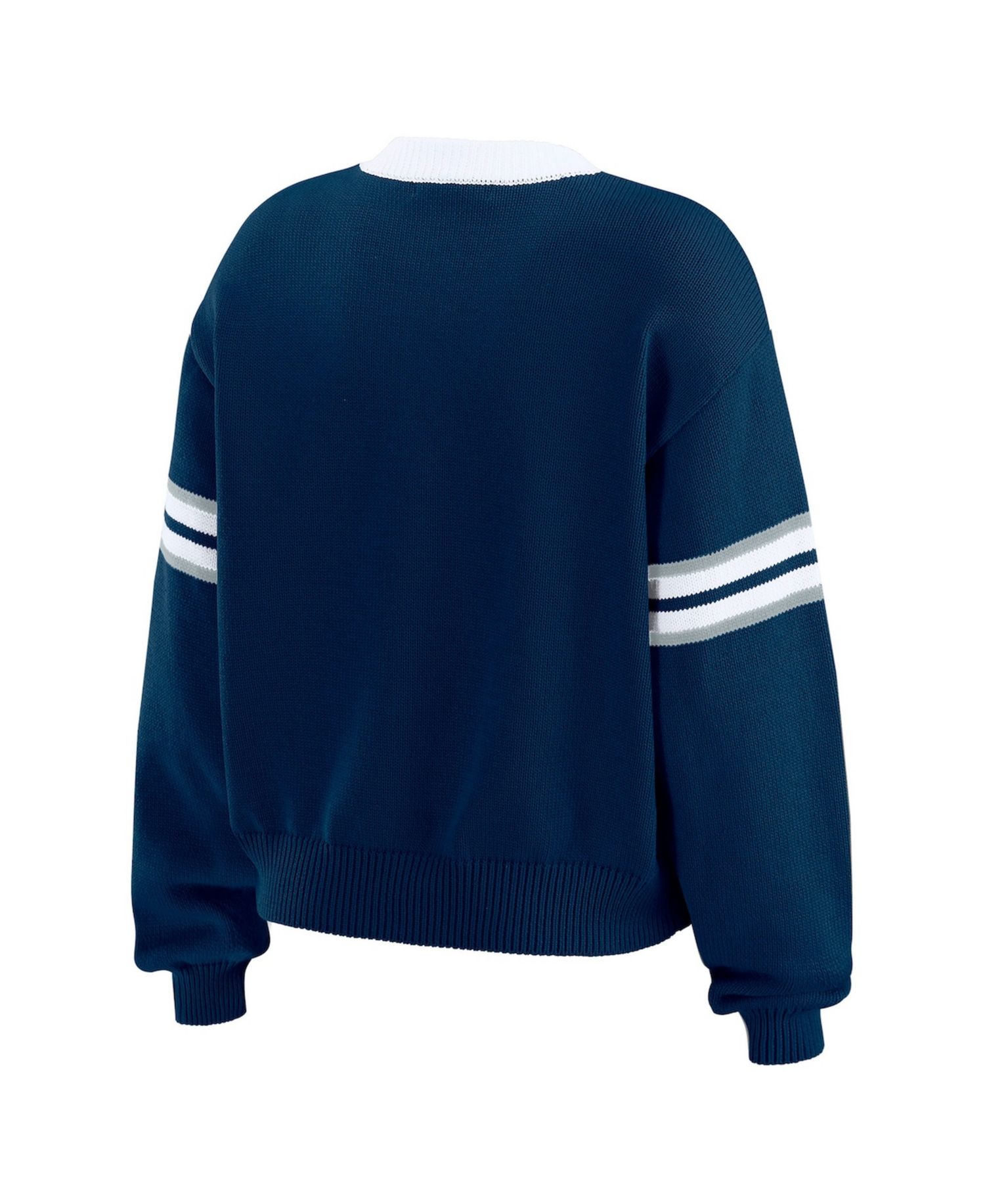 Women's Navy Dallas Cowboys Lace-Up Sweater
