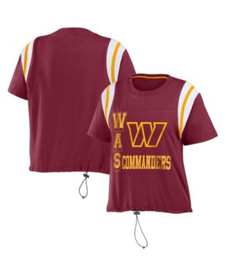 Women's Burgundy Washington Commanders Cinched Color Block T-Shirt