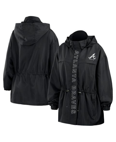Женские худи WEAR by Erin Andrews Women's Black Atlanta Braves Full-Zip Windbreaker Jacket