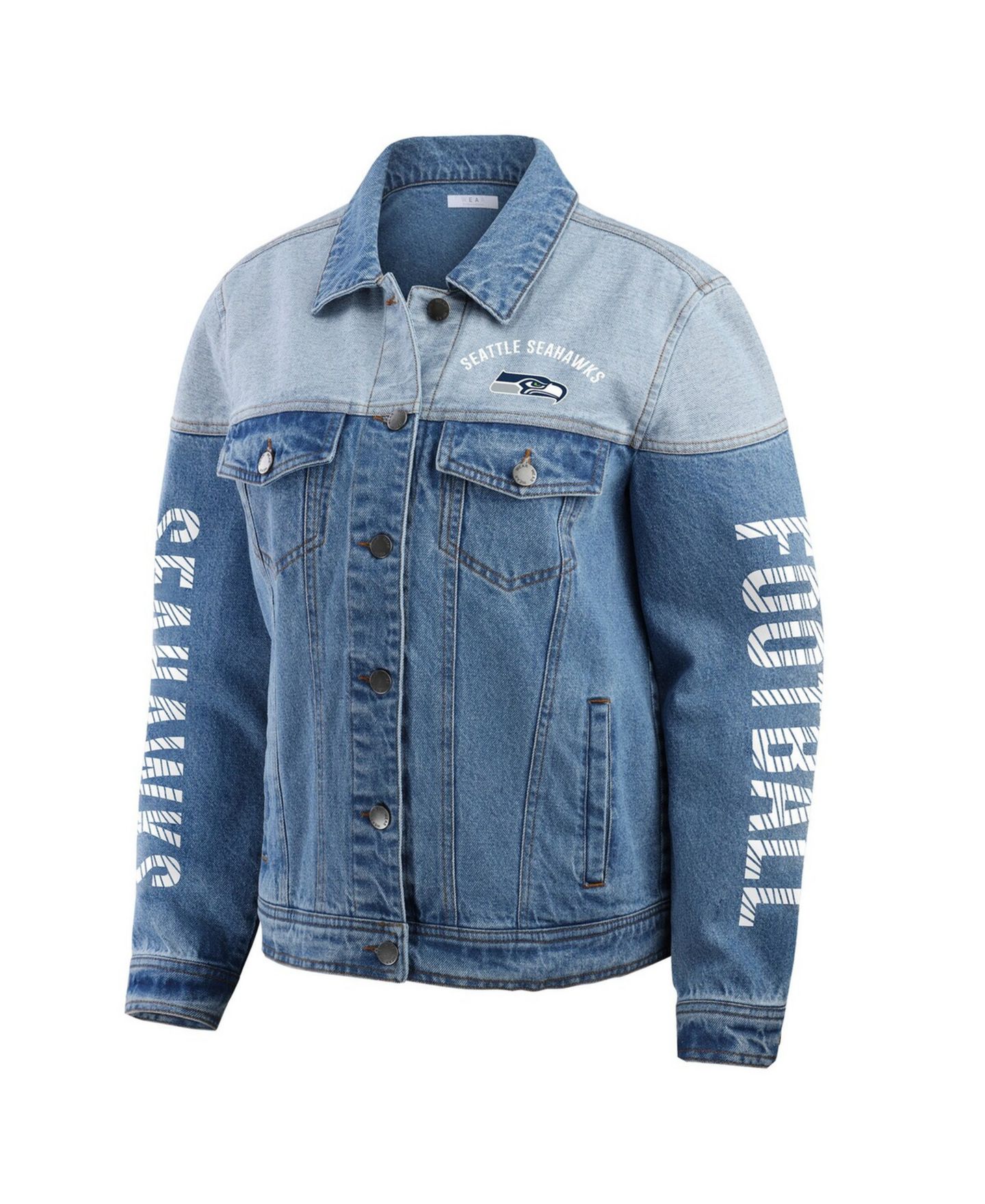 Женская куртка WEAR by Erin Andrews Seattle Seahawks Full-Button Denim Jacket — фото 2