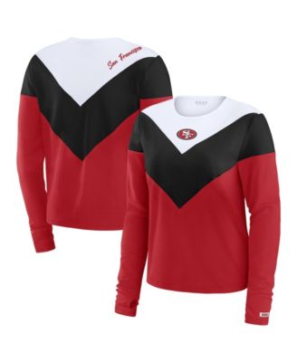 Women's Scarlet/Black San Francisco 49ers Plus Size Chevron Tri-Blend Long Sleeve T-Shirt