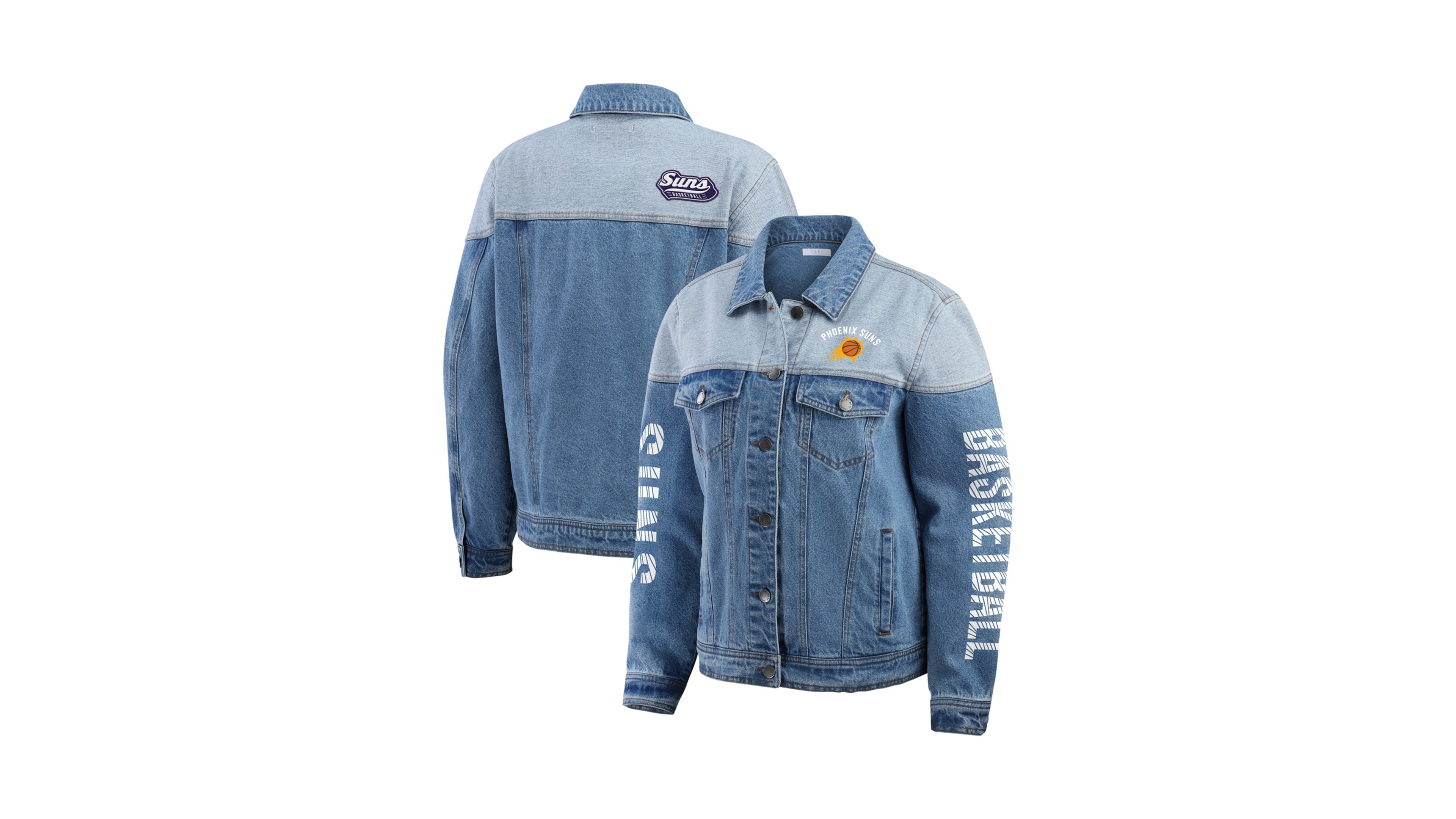 Wear by Erin Andrews Women's Blue Phoenix Suns Full-Button Denim Jacket