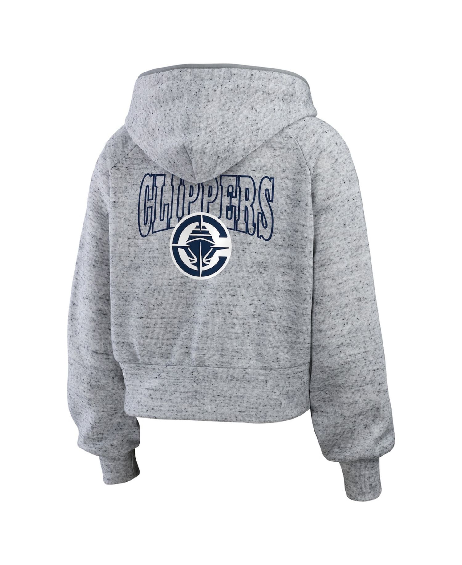 Women's Heather Gray LA Clippers Speckled Radiator Full-Zip Hoodie