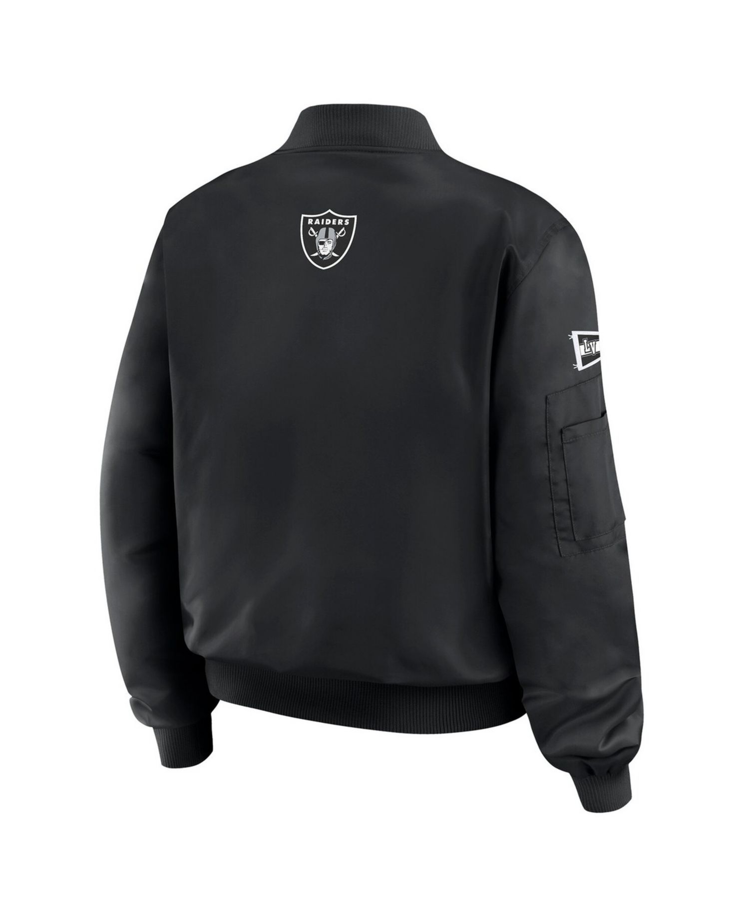 Women's Black Las Vegas Raiders Patch Full-Zip Bomber Jacket