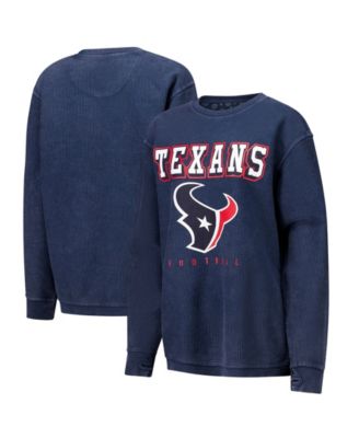 Women's Navy Houston Texans Comfy Cord Pullover Sweatshirt