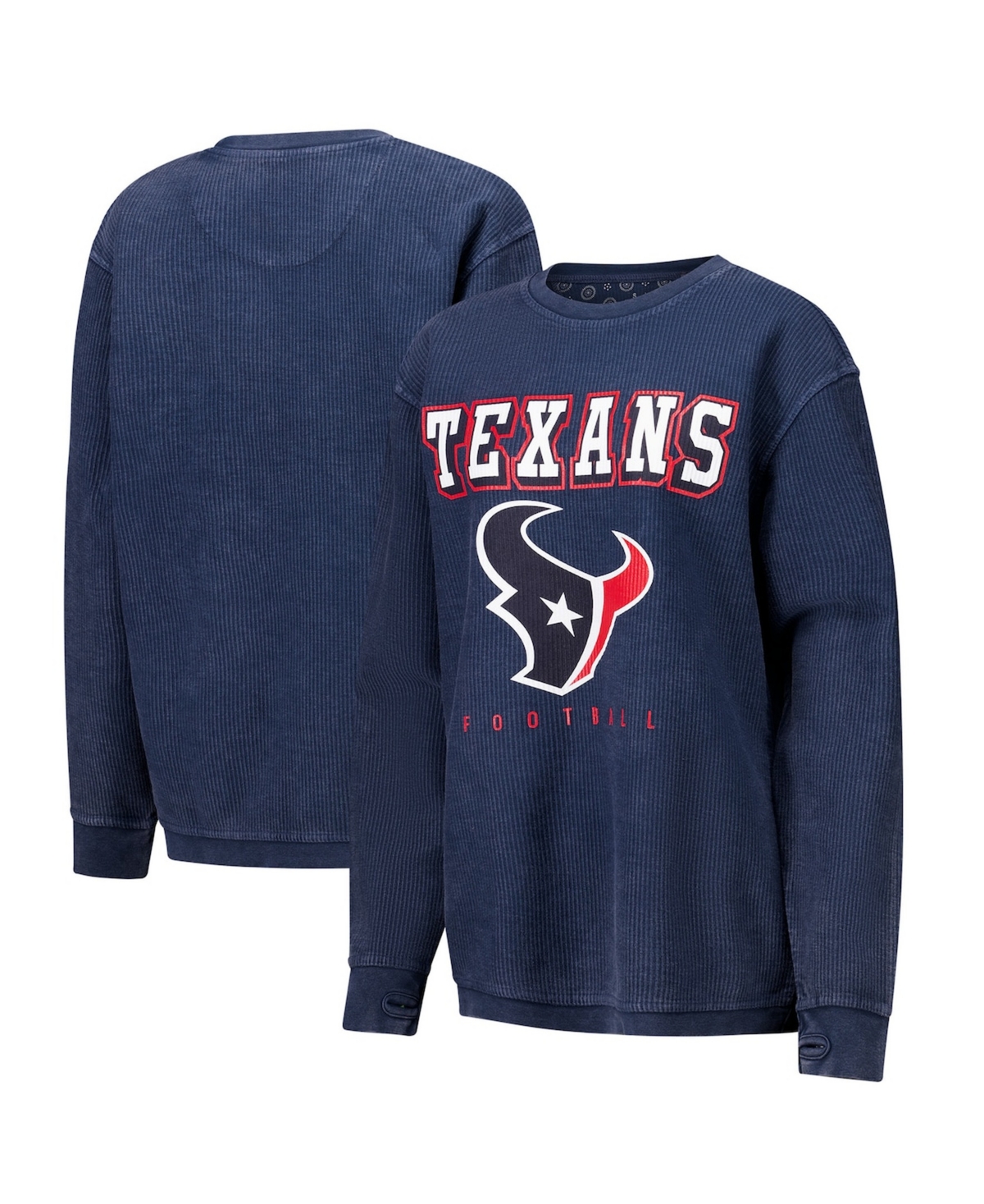G-iii 4Her by Carl Banks Women's Navy Houston Texans Comfy Cord Pullover Sweatshirt
