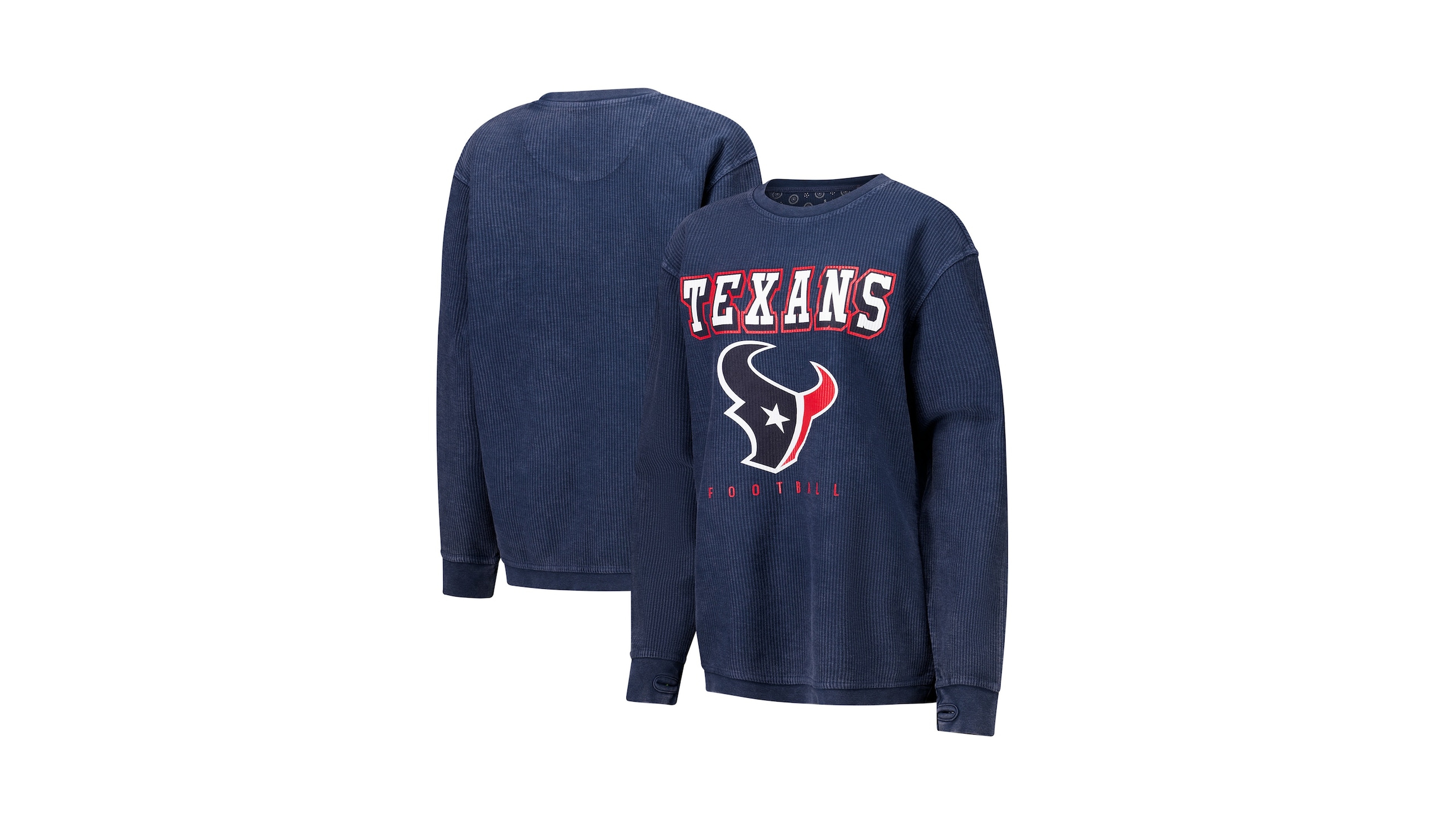G-iii 4Her by Carl Banks Women's Navy Houston Texans Comfy Cord Pullover Sweatshirt