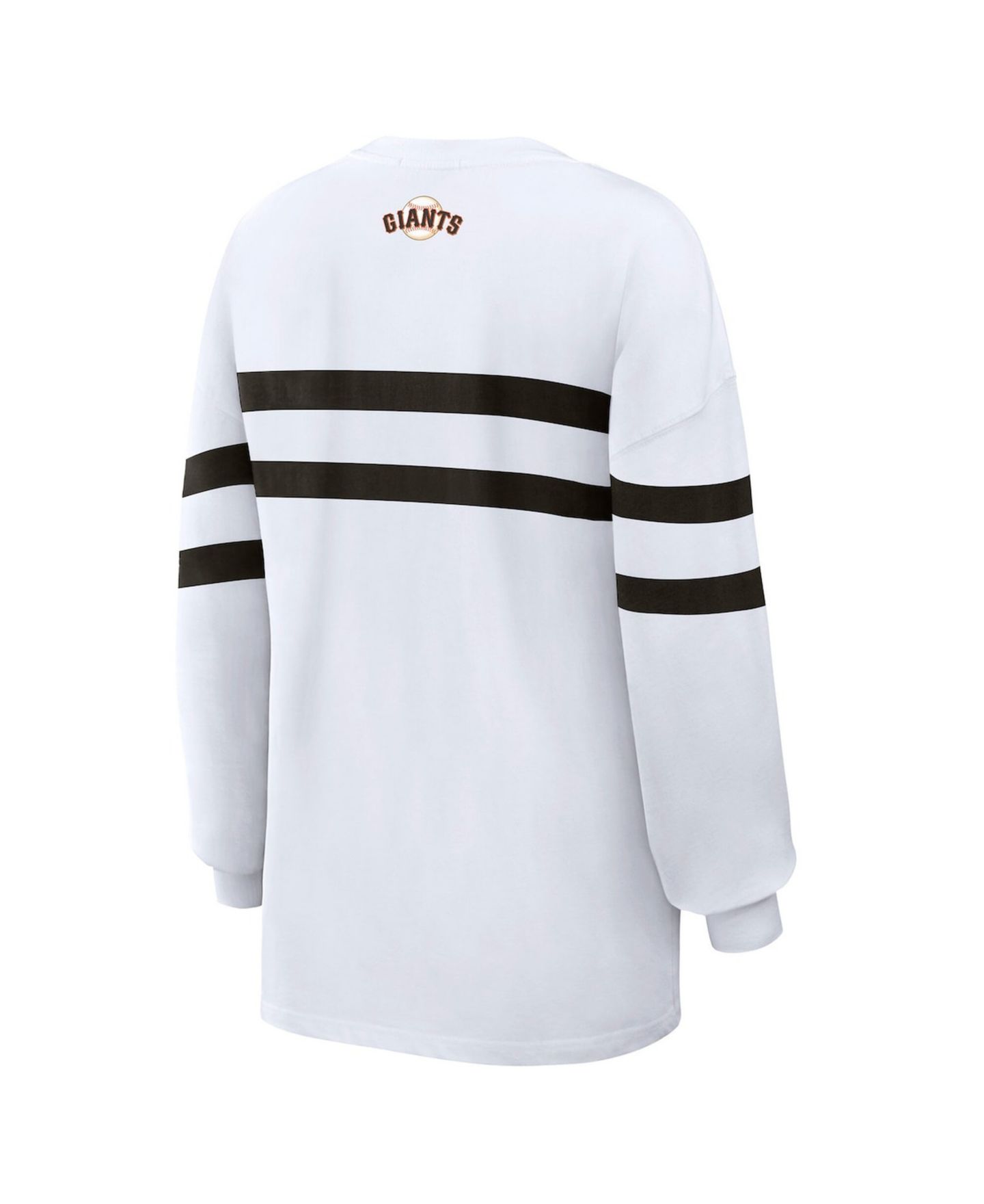 Женская футболка WEAR by Erin Andrews White San Francisco Giants Oversized Long Sleeve Striped — фото 3