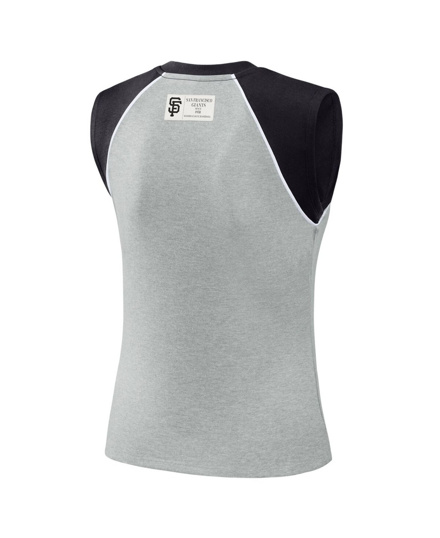 Women's Heather Gray San Francisco Giants Cropped Raglan Tank Top