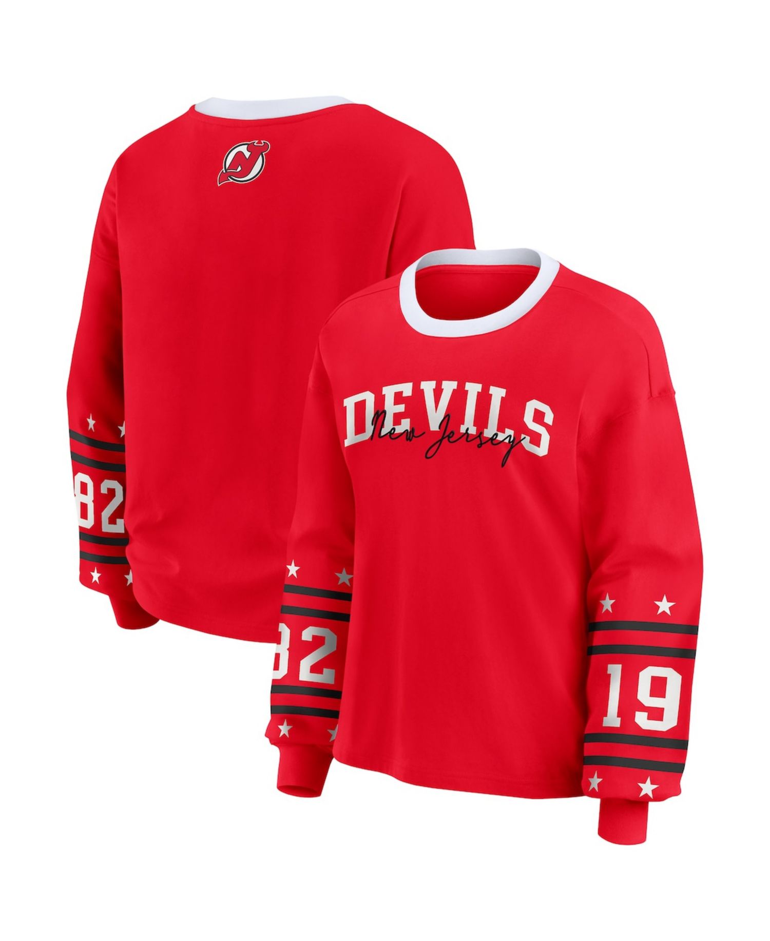Women's Red New Jersey Devils Long-Sleeve Sport T-Shirt