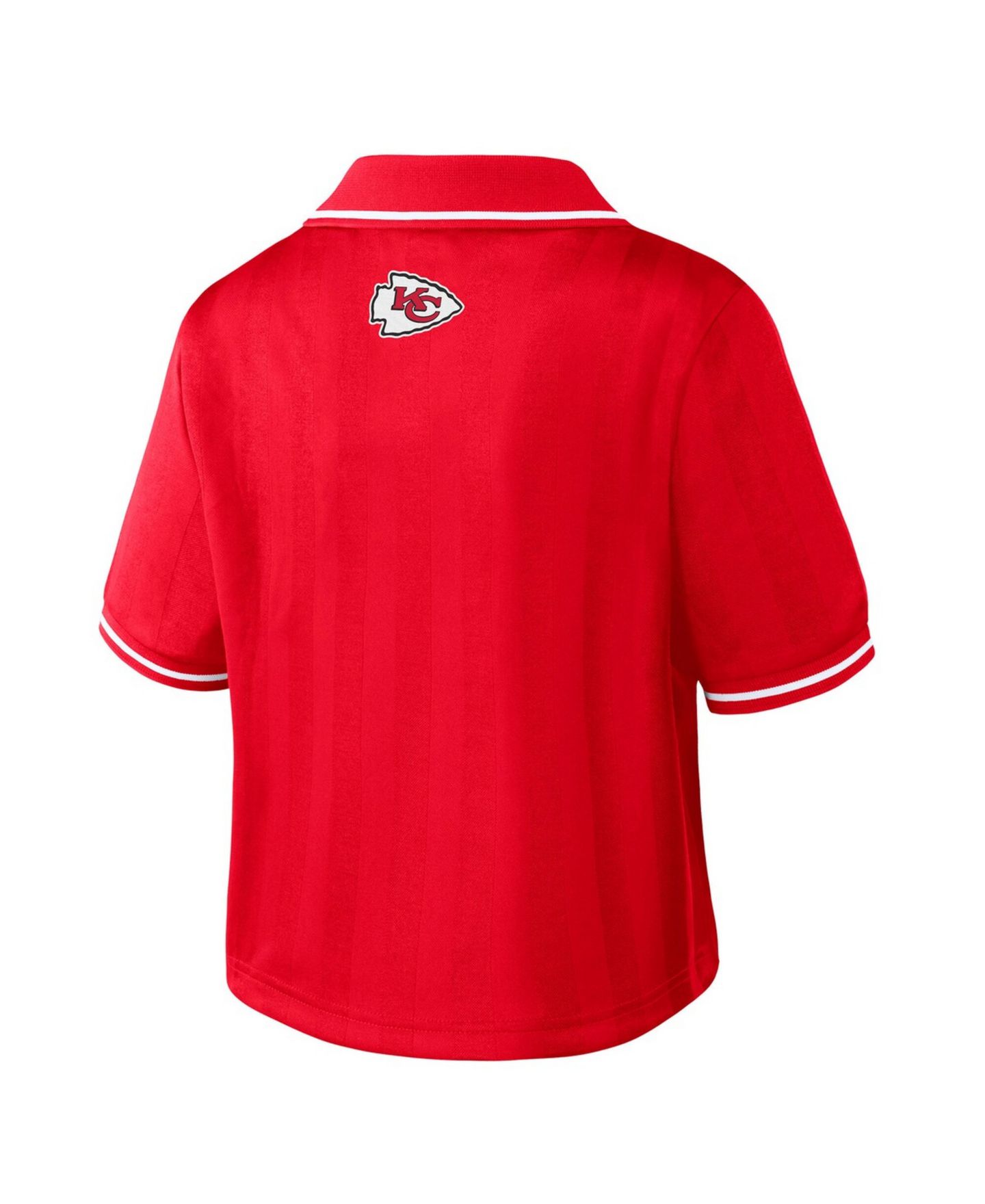 Женское поло WEAR by Erin Andrews Red Kansas City Chiefs Cropped Jersey Polo — фото 3