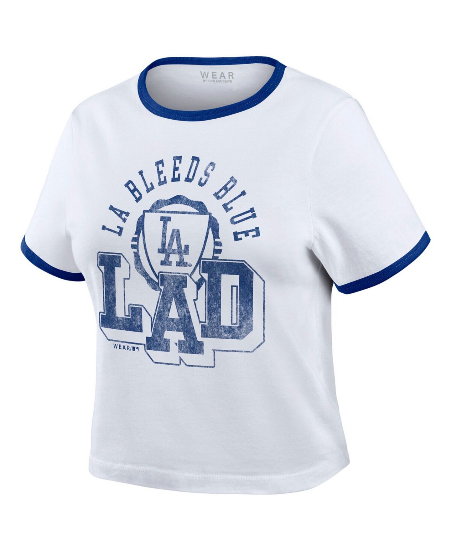 Женская футболка WEAR by Erin Andrews White Los Angeles Dodgers Ringer Baby T-Shirt — фото 4